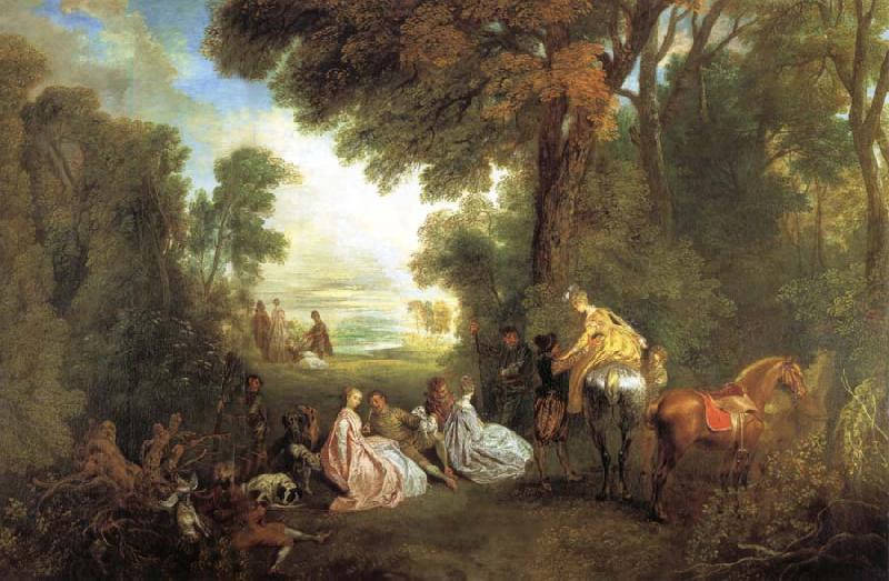 Jean-Antoine Watteau The Halt During the Chase China oil painting art